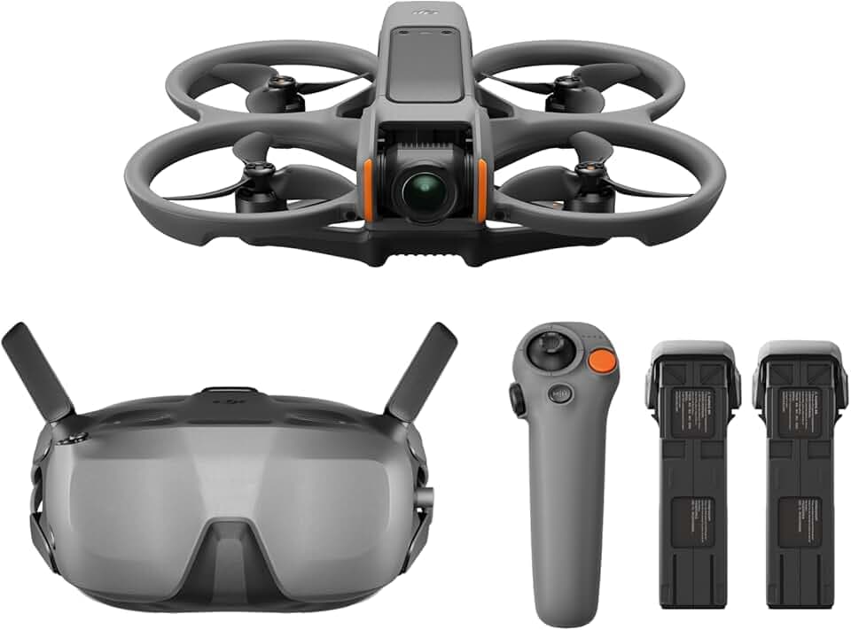 Bundle Fly Smart DJI Avata 2 (trois batteries), drone FPV avec caméra 4K, expérience immersive, protection d’hélice intégrée, FOV de 155°, drone caméra avec Goggles N3 et RC Motion 3
