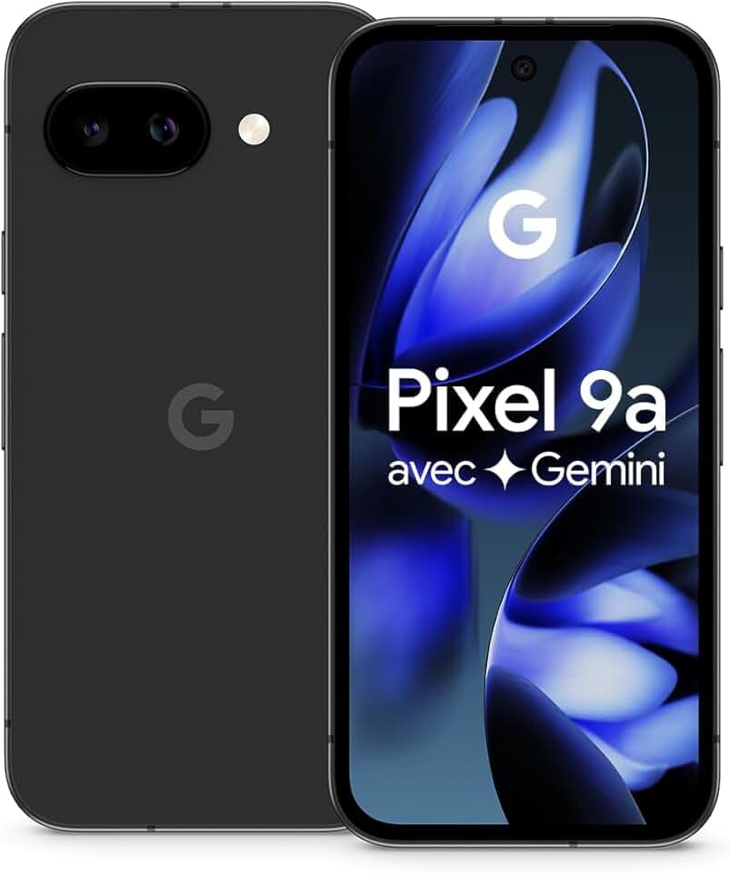 Google Pixel 9a – Smartphone Android débloqué avec Appareil Photo IA, Batterie Longue durée et sécurité Robuste – Noir Volcanique, 128GB ECOLOGO