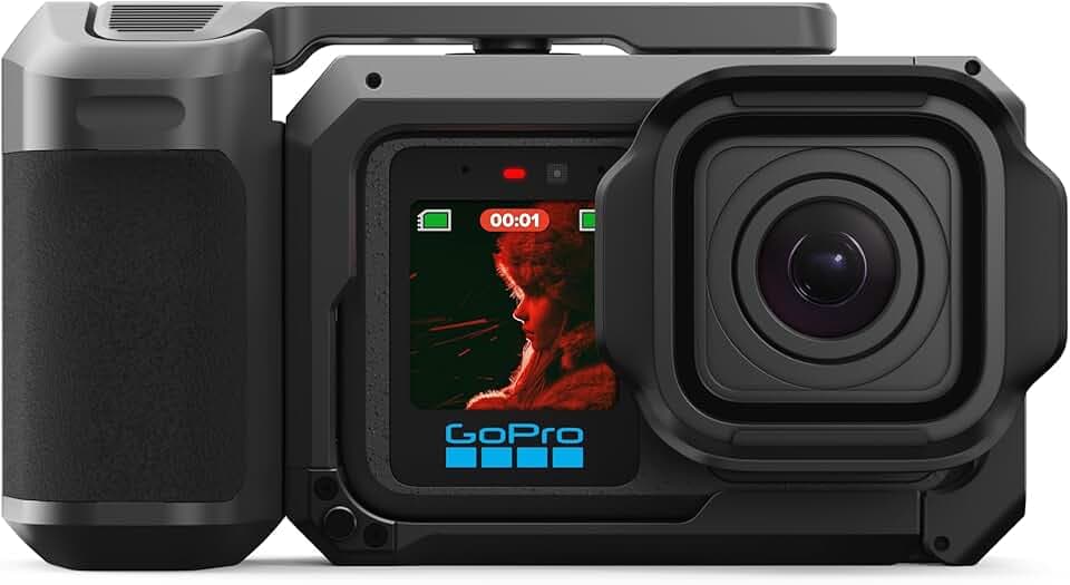 GoPro Mission 1 Pro Grip Edition – Comprend la caméra Mission 1 Pro, Une poignée Point-and-Shoot, Une Batterie Rechargeable Enduro 2, Un Pare-Soleil Amovible, Un étui de Transport