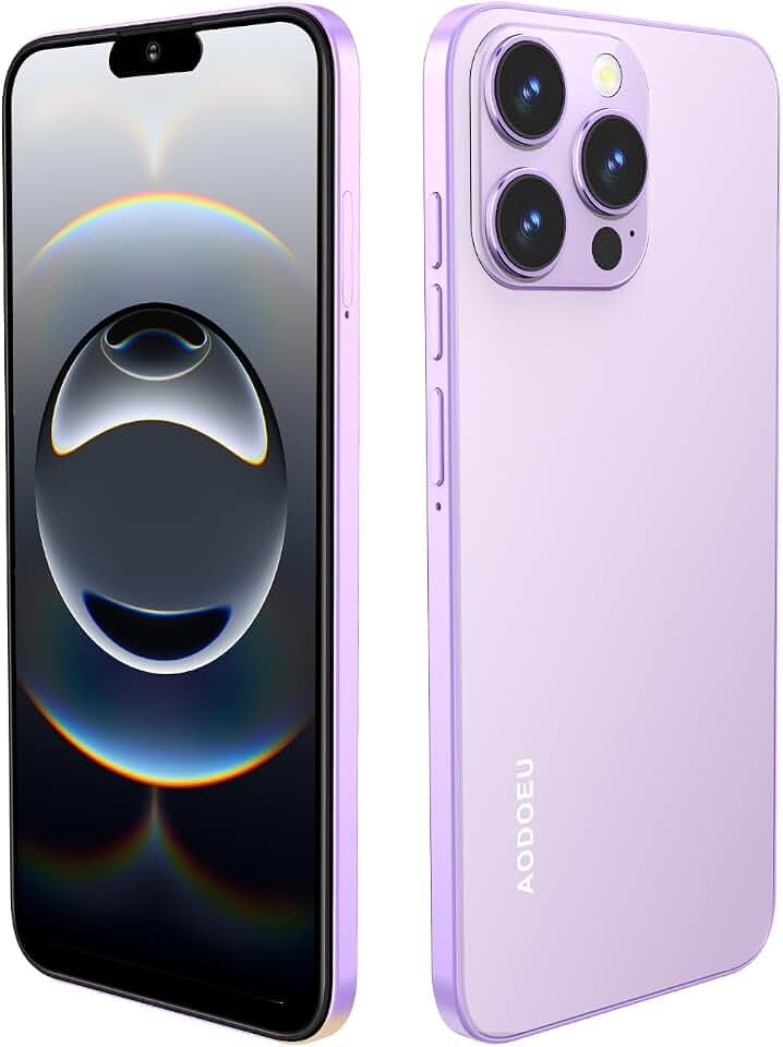 AODOEU Téléphone Portable Débloqué 4G, 6Go+64Go Android 13 Waterdrop 6,56", 8MP+21MP, Chargement Rapide Smartphone Pas Cher, 3 Slot-Dual SIM Telephone Portable Pas Cher WiFi/GPS/OTG/Type C-Violet
