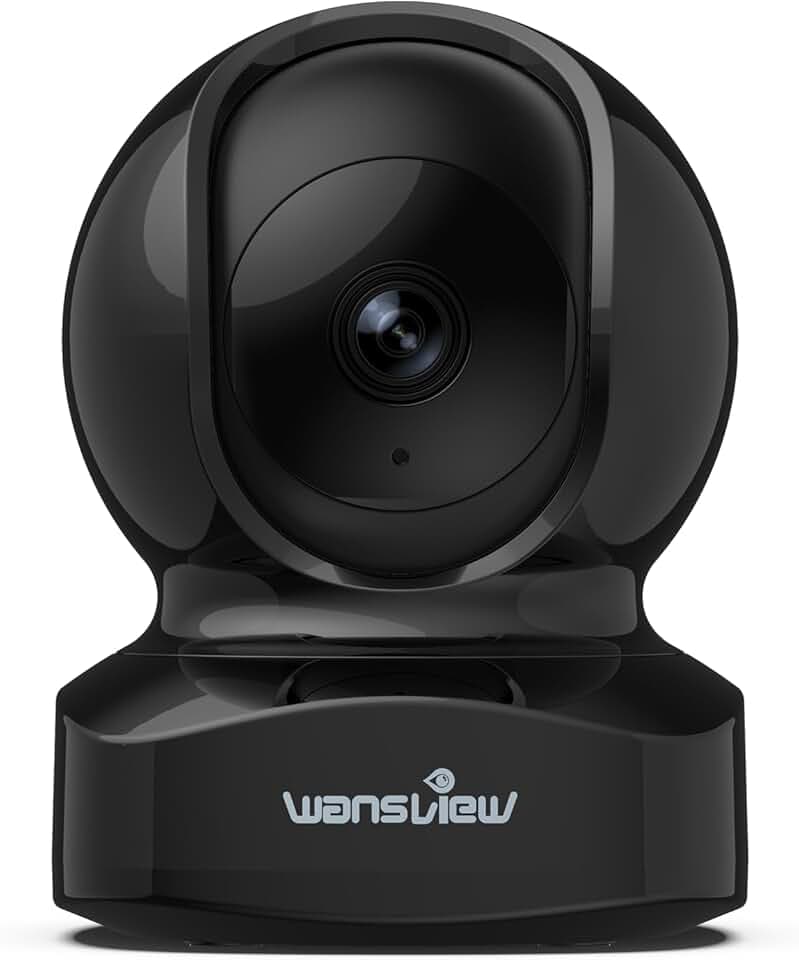 wansview 2K 3MP Caméra de Surveillance Wi-FI 2,4 GHz, Caméra IP Intérieur | Alerte Instantanée, Audio Bidirectionnel et Vision Nocturne pour Surveillance de Animal de Compagnie/Bébé - Q5 Noire