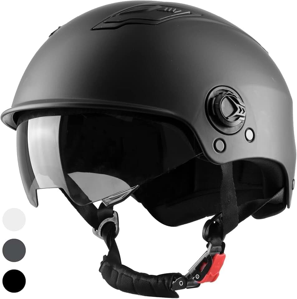 Westt Vasque Trottinette Electrique Adulte pour BMX Skateboard E-Scooter | Casque Vélo pour Femme Homme Adolescents avec Visière Pare-Soleil, 55 à 62 CM, Noir Mat, Noir Mat, Blanc