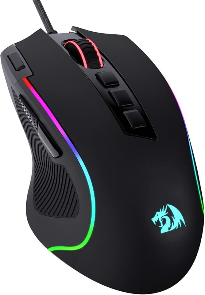 Redragon M612 Predator RGB Gaming Mouse 8000DPI Souris Optique Filaire avec 11 Boutons programmables et 5 Modes de rétroéclairage, Logiciel Prend en Charge DIY Keybinds Rapid ClimeCo Certified