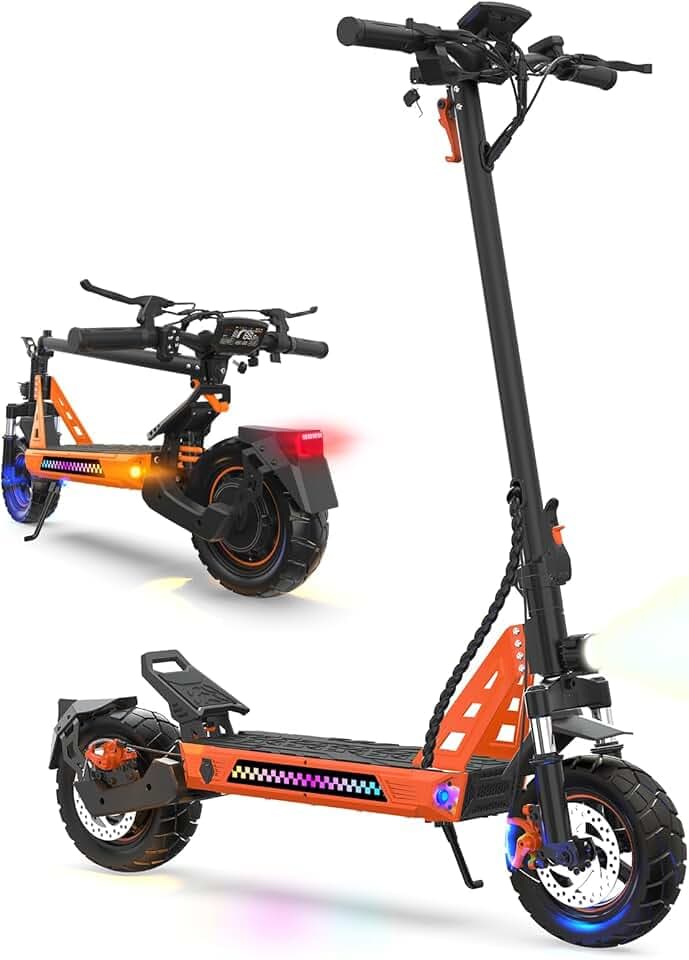 La Trottinette électrique Adulte, Batterie 23,4 Ah (autonomie 85 km), amortisseurs hydrauliques à Bras (Avant/arrière), Propulsion Double + 2 Moteurs, pneus Tout-Terrain 12 Pouces, montée 35°