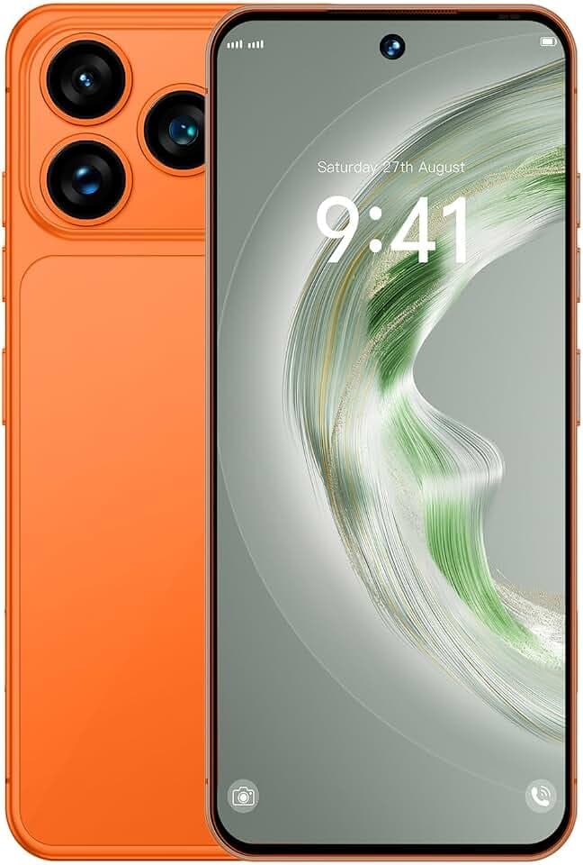 4G Smartphone Android 12.0 débloqué, Téléphone Portable 4G Double SIM, Écran HD+ 6,6", Batterie 5000mAh, Octa Core, Face ID, 4Go+32Go, Caméra 16MP+13MP, OTG (Orange)