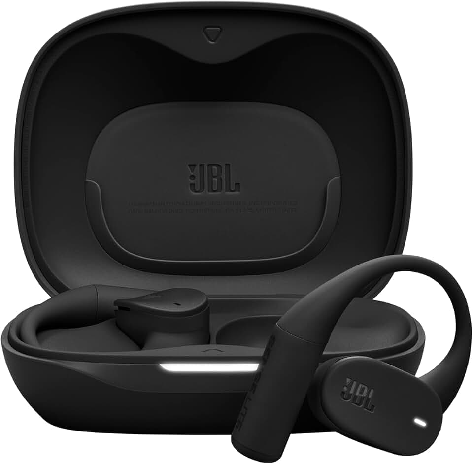 JBL Sense Lite True Wireless écouteurs Ouverts sans Fil, Conception Crochet d'oreille, Conduction aérienne, JBL OpenSound, 32 h d'autonomie, étanches IP54, compatibles avec JBL Headphones, Noir