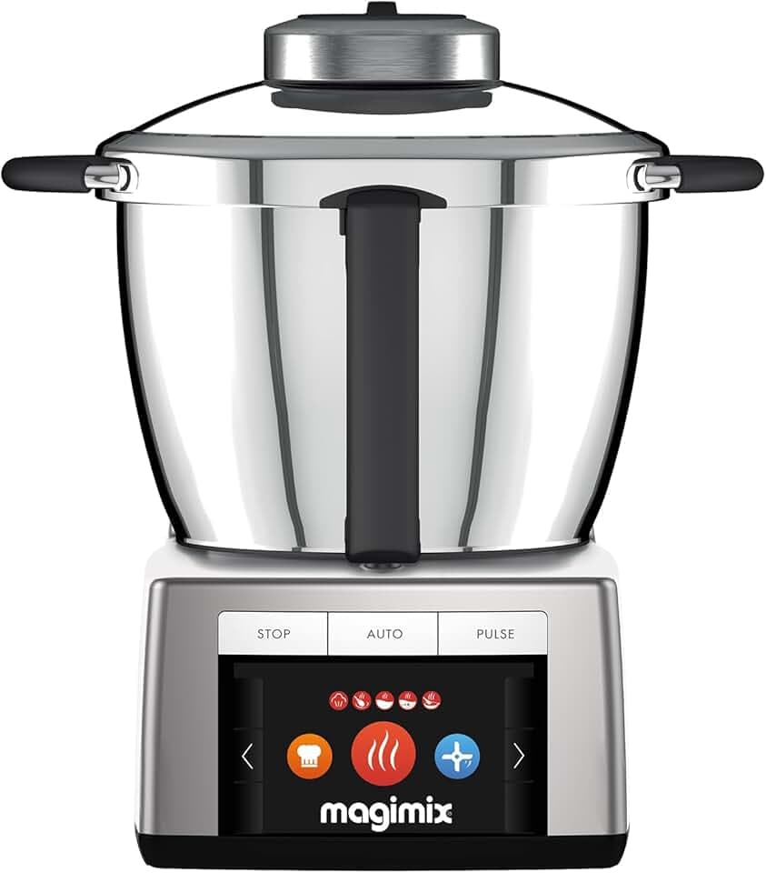 Magimix Cook Expert XL Robot Cuiseur Multifonction 1800W – Bol Inox 4,8L – Mixeur, Pétrin, Vapeur – 15 Programmes Automatiques – Grande Capacité – Fabriqué en France – Chrome