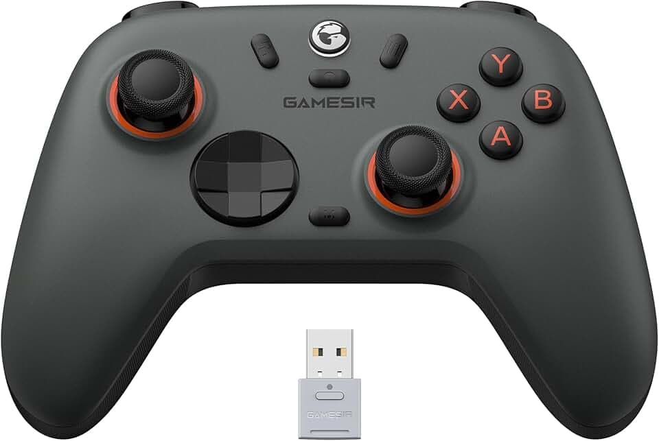 GameSir Nova Lite 2 Manette PC Sans Fil pour Switch, Boutons Arrière, Gris | Sticks et gâchettes à effet Hall, 2.4G & filaire 1000Hz de fréquence d'interrogation, GamePad PC compatible PC/Switch/Android
