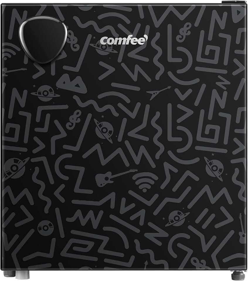 COMFEE' RCD48BF2EUY(E) Mini Réfrigérateur/Glacière 43L avec Compartiment Congélateur/Petit Réfrigérateur pour Chambre et Bureau/Refroidissement Rapide dans le Refroidisseur/Noir
