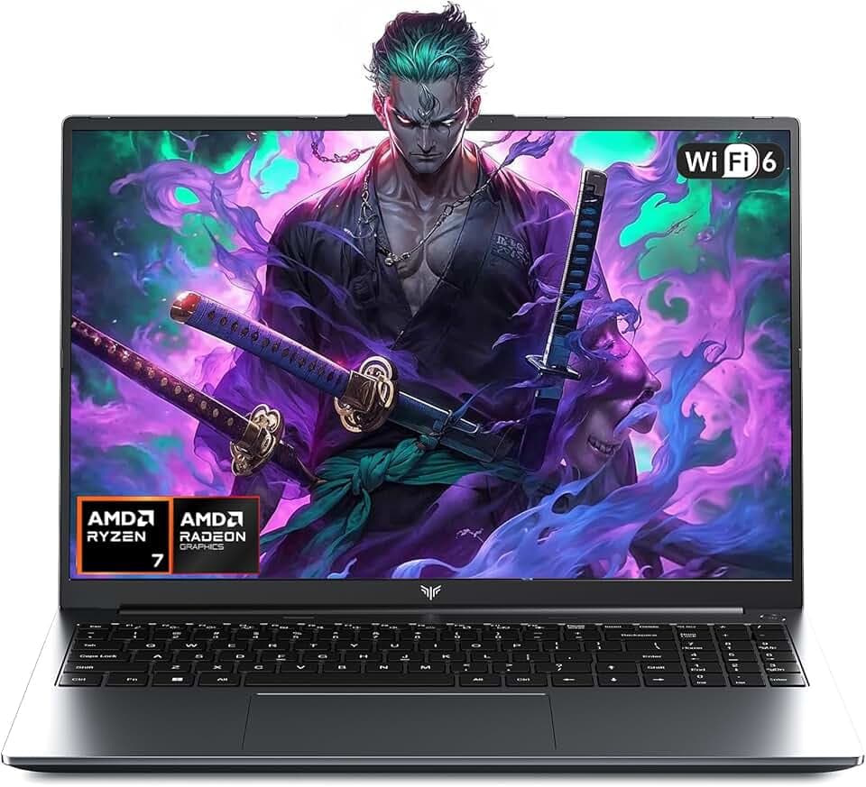 16" PC Portable Gaming - Processeur Ryzen 7 H255 (Jusqu'à 4.9 GHz) | Ordinateur Portable 8C/16T - 4800MHz 24Go DDR5*2 + 512Go SSD M.2, FHD 1200p, HDMI,WiFi 6,Radeon 780M 12C,Clavier Rétroéclairé