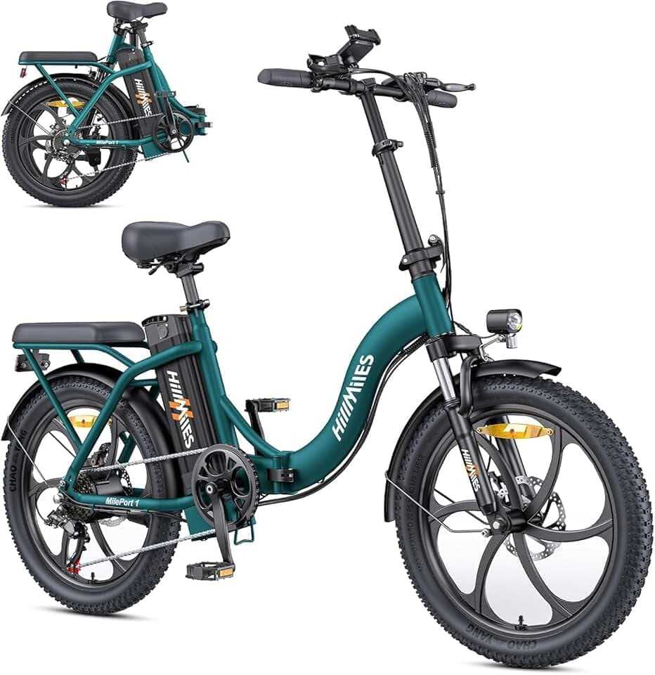 HillMiles MilePort 1 Adulte vélo électrique, 36V 13AH Batterie Amovible 250w Moteur avec 20'*3.0' vélo électrique Pliant, Vitesse 25KM/H autonomie jusqu'à 100KM Ville Navette Ebike