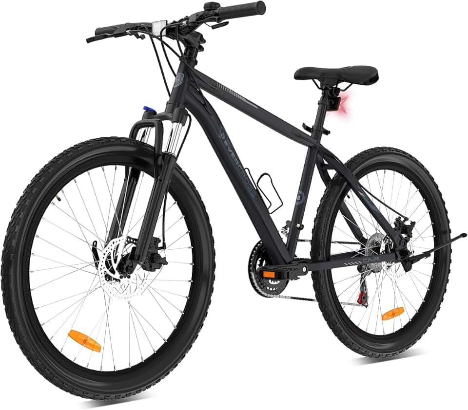 EVERCROSS EM3 VTT pour Adultes Hommes et Femmes, Vélo 26 Pouces, Système de Vitesses 21 Rapports, Cadre en Aluminium avec Suspension Avant, Vélo Tout Terrain avec Freins à Disque, Charge Max. 150 kg