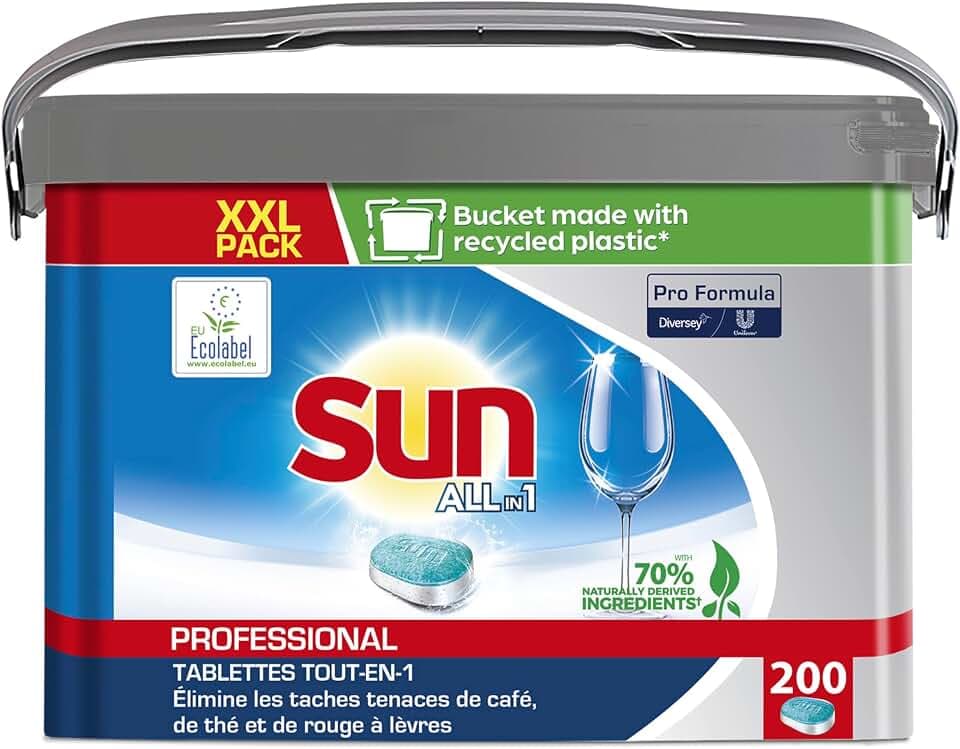 SUN Professionnel - Pastilles tout en un professionnelles pour lave-vaisselle - pack de 200