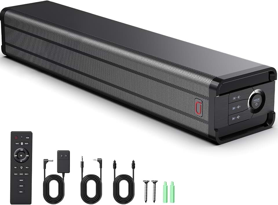 JYX Barre de Son TV 100W, Barre de Son PC avec Tweeter + Woofer 4 Pouces, Enceinte Bluetooth pour Films, Séries, Home Cinéma et Vidéoprojecteur, Bluetooth 5.4/HDMI Arc/Optique/AUX/USB