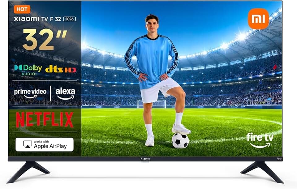 XIAOMI 32 inch F TV, HD, Smart TV, Contrôle Vocal Alexa, Dolby Audio, DTS Virtual:X, DTS-HD, AirPlay Compatible