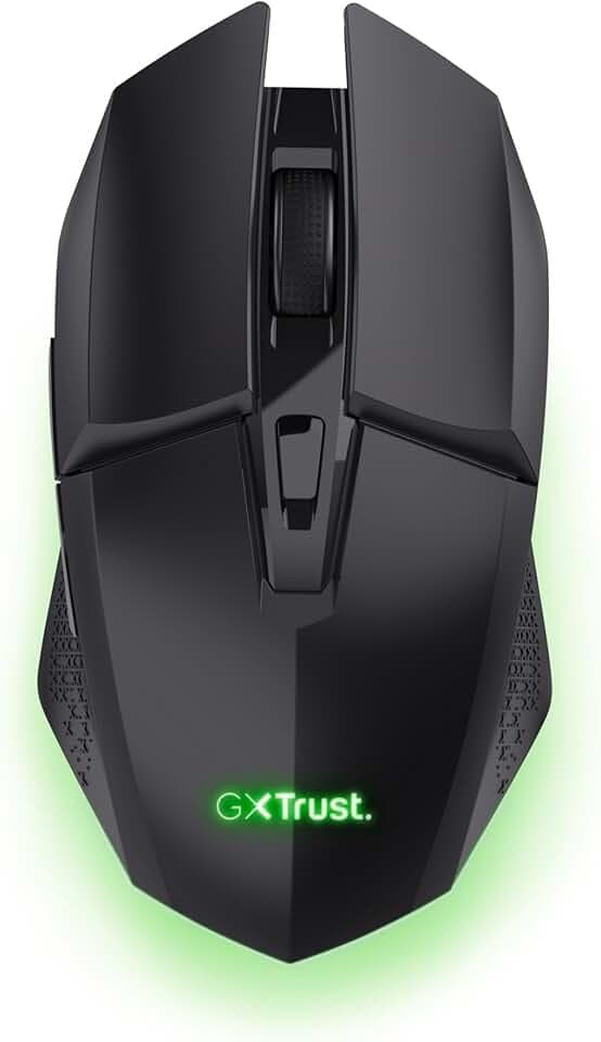 GXTrust 1108 Vylax Souris Gamer sans Fil Rechargeable, 80 Heures d'autonomie, 800-4800 DPI, Éclairage LED Multicolore, Récepteur USB Stockable, 6 Boutons, Souris Gaming pour PC Ordinateur, Noir