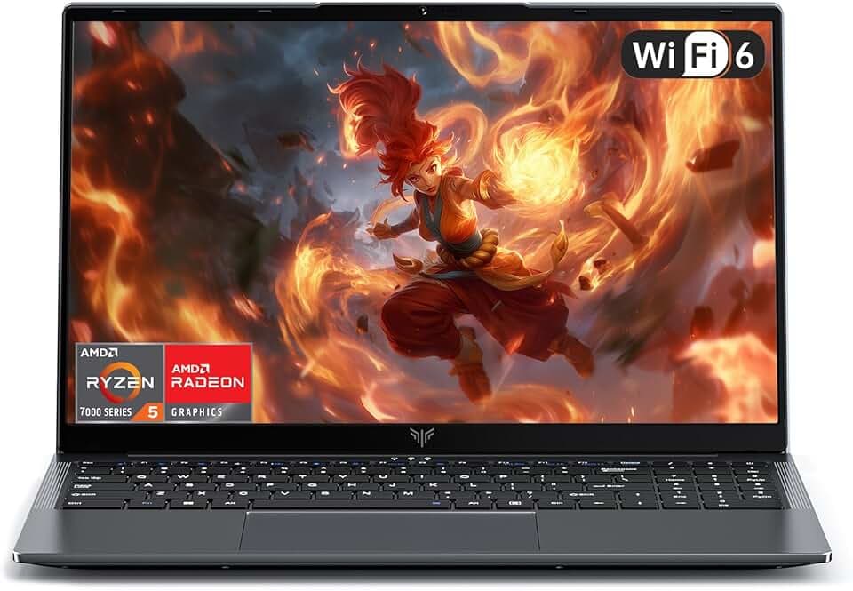 ACEMAGIC Ordinateurs Portables Gaming 15.6 Pouces Ryzen 5 7430U (6C/12threads,Jusqu'à 4.3Ghz) Gamer Pc Portable 16Go Ram 512Go SSD DDR4*2 Double Canal,WiFi 6,1080FHD,Type C,HDMI,USB3.2,BT5.2