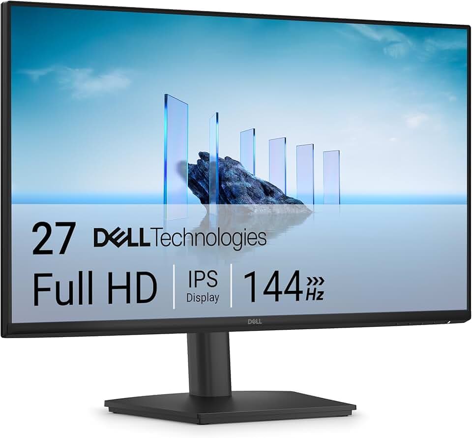 Dell 27 Écran PC - SE2726HS, Full HD (1920x1080), 144Hz, IPS, 1ms MPRT, AMD FreeSync, Réglage en Hauteur, VESA (100x100mm), 2 HDMI, Garantie 3 Ans, Noir