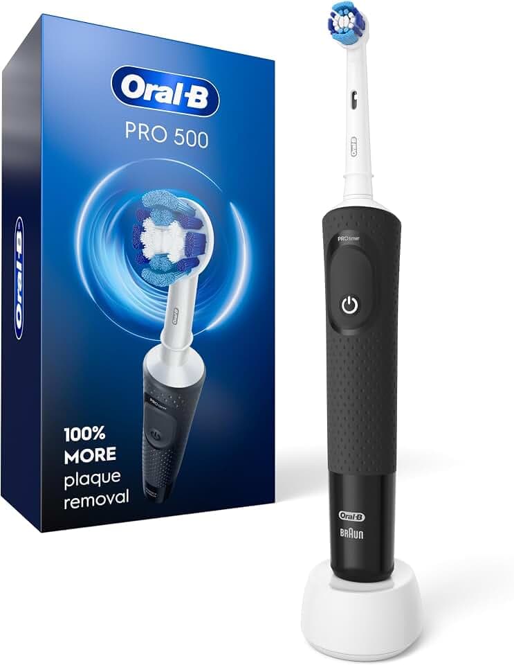 Oral-B Brosse à dents électrique Pro 500 avec (1) tête de brosse, rechargeable, noir