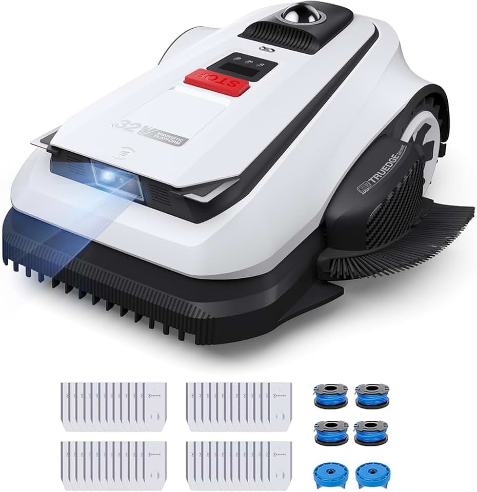 Ecovacs Goat A1600 LiDAR Pro Care Kit Robot Tondeuse sans Fil, 1600 M², Navigation Dual-LiDAR 360°, Cartographie Automatique, Évitement d'obstacles 3D par IA, Charge Ultrarapide, Grimpe à 50%