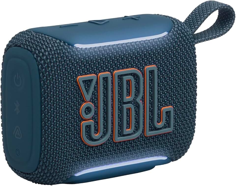 JBL Go 5, Enceinte Bluetooth Ultra‑Portable, Étanche, Bleu | Puissant JBL Pro Sound, AirTouch Pairing, Auracast, Éclairage Ambient Edge, Bluetooth 6.0 et Jusqu’à 10 Heures d’Autonomie