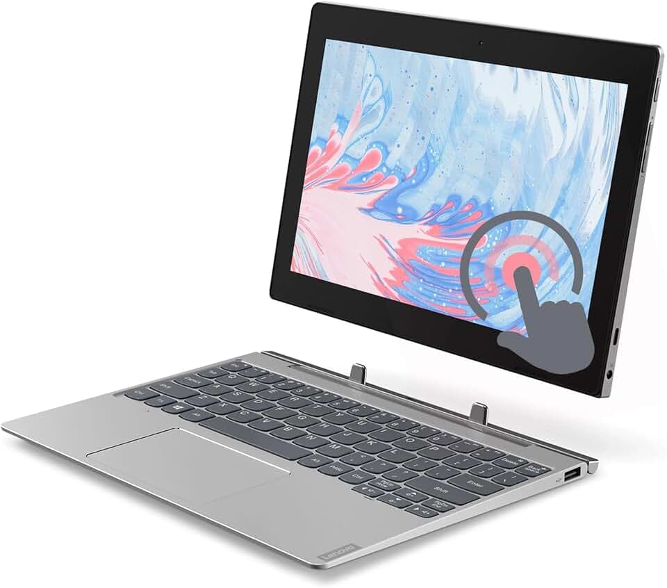 Lenovo IdeaPad D330 2-en-1 à écran Tactile Ordinateur Portable, 10,1 Pouces (1280 x 800), Intel Celeron N4000, 4 Go de RAM, SSD de 64 Go, Clavier Japonais QWERTY, Windows 11 Pro (reconditionné)