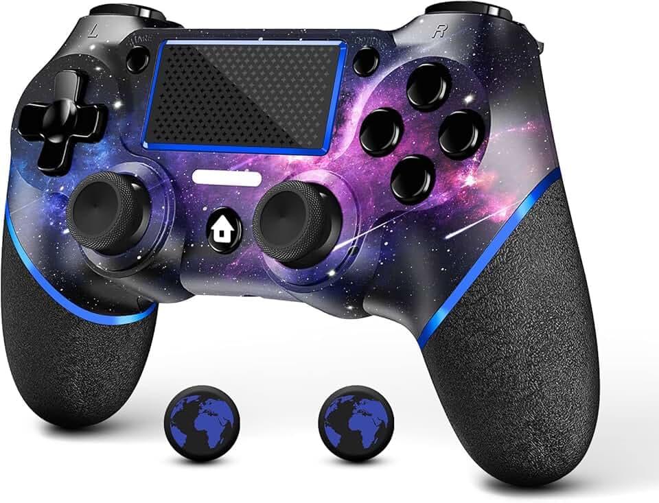 AceGamer Contrôleur sans fil pour PS4, manette de jeu Tefelan compatible avec PS4/Pro/Slim/PC Gamepad avec turbo/bouton arrière/double vibration/capteur gyroscope 6 axes