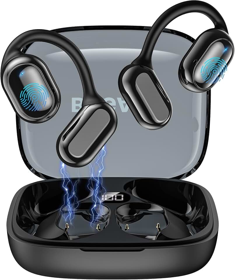 BUGANI Ecouteurs Bluetooth sans Fil Sport, Casque Bluetooth sans Fil 5.4 | Écouteurs à Conduction Osseuse avec 40H HiFi Stéréo Basses Casque, Oreillette Bluetooth Sport IPX5 Étanche, Running/Gym