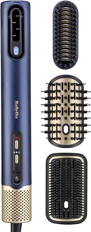 BaByliss Air Wand - Sèche-cheveux, Lisseur et Styler. Tout en Un. S'utilise sur cheveux secs ou mouillés. Anti Frisottis, Sans Dommage dû à la chaleur, 3 accessoires, AS6553E - Exclusivité Amazon