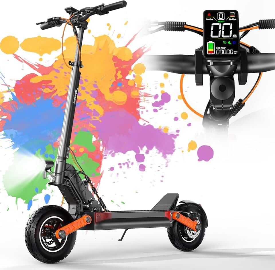 JOYOR Trotinette Electrique Adulte S/T Serie Autonomie 50-90KM Moteur 2000W Trottinette électrique Puissante Sportive Professionnelle Aventure Travail Pneus Tout-Terrain Scooter Electrique Adulte