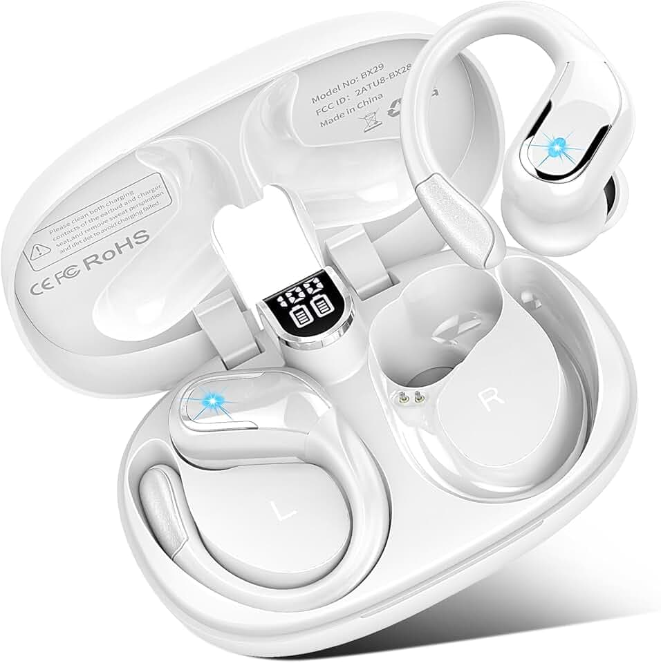 Ecouteurs Bluetooth sans Fil Sport, Écouteur Bluetooth 5.4 avec 4 ENC Mic, 70+Hrs Ecouteurs sans Fil HiFi Stéréo, IP7 Étanche Oreillette Bluetooth Running, USB-C Charge Rapide, Casque Écran LED 2026