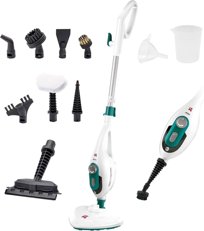 Di4 Steamclean Multi10 Max 10 en 1 Balai Vapeur Nettoyeur Multifonctions, Aspirateur Vapeur 1500W, Élimine 99.9% des Virus et des Bactéries, Manche télescopique extensible, Émission maximale de vapeur
