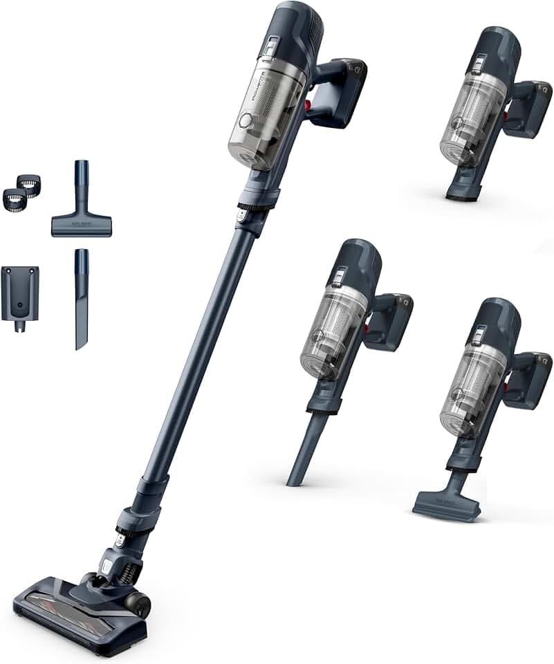 Rowenta X-Pert6.60 Aspirateur Balai sans Fil Multifonction, Puissance de 100W, 45 Minutes d'autonomie RH6831EO | Aspirateur 2-en-1 léger pour sols et surfaces en hauteur - Autonomie 45 minutes - Brosse motorisée avec éclairage LED