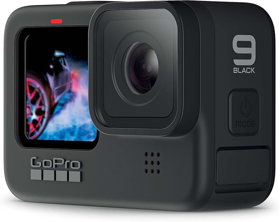 GoPro HERO9 - Caméra de sport étanche avec écran LCD avant et écran tactile arrière, vidéo Ultra HD 5K, photos 20 MP, diffusion en direct 1080p, webcam, stabilisation, noir