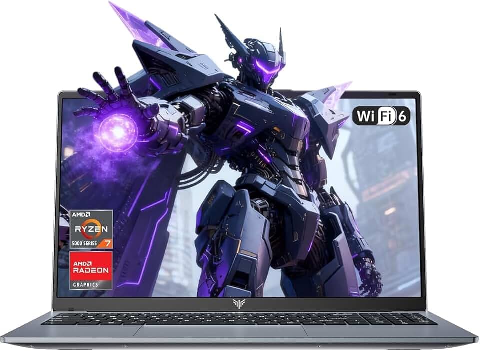 Ordinateur Portable Gaming 15,6 Pouces,PC Portable avec Ryzen 7 5825U (Jusqu'à 4,5GHz) 8C/16T - 16Go RAM DDR4*2 + 1To SSD M.2,1080 FHD,HDMI, BT5.2, USB3.2,Type-C, Adaptateur Rapide 65W, WiFi 6