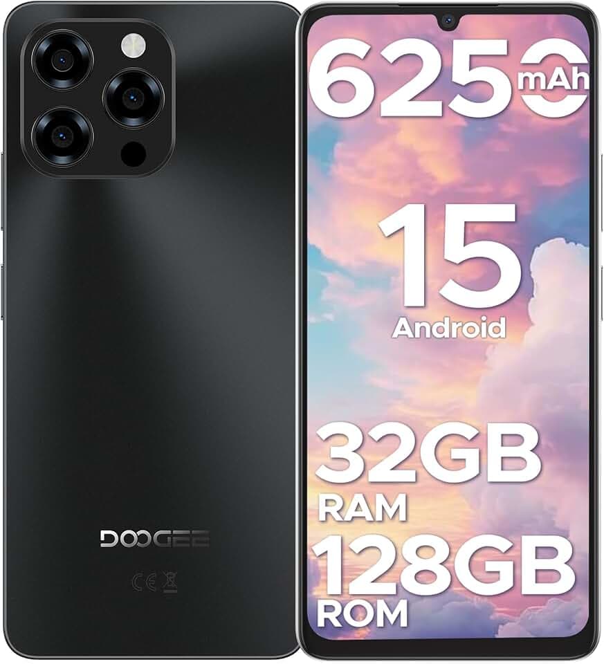 NOTE58 Smartphone Pas Cher, 6250mAh Telephone Portable, Écran 6.75" HD+ 90Hz, 32 Go+128 Go/2 To,Android 15 Octa Core, Double SIM Débloquée Smartphone, 16MP+8MP, Face ID, 3.5mm Jack,GPS,OTG