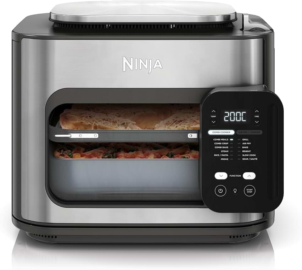 Ninja Combi 12-en-1 Multi-Cuiseur, Four & Friteuse sans huile, 12 Fonctions de Cuisson, Repas de Taille Familiale en 15 Minutes*, avec Plateau de Cuisson,Poêle et Guide de Recettes, Gris, SFP700EU. | 12 Fonctions de Cuisson, Repas de Taille Familiale en 15 Minutes*, avec Plateau de Cuisson,Poêle et Guide de Recettes, Gris