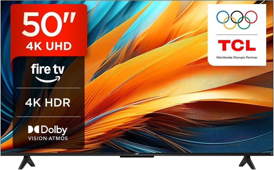 TCL 50PF650 50 Pouces 4K Ultra HD, HDR TV, Smart LED Fire TV (Dolby Vision, Dolby Atmos, DTS, HDR 10, Alexa intégré, Airplay2, Miracast)
