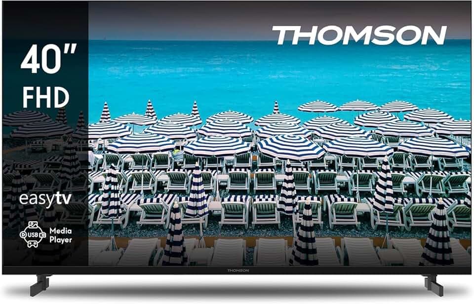THOMSON TV 40 Pouces (101 cm) FHD Easy TV, Téléviseur LED (Non-Smart), Triple Tuner (DVB-T/T2/C/S/S2), Dolby Audio, Mode Hôtel, Lecteur Multimédia, Télécommande Rétroéclairée, 3X HDMI - 40FD2S13