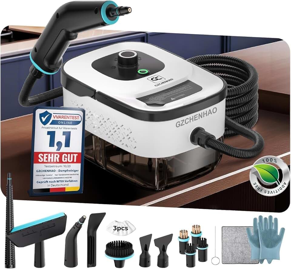 18-IN-1 Nettoyeur Vapeur【99,99% Germes Éliminés–Technologie Allemande SPJ】【Vapeur Turbo 9s – Système Intelligent Turbo Steam】Nettoyeur Vapeur Polyvalent,Balai Vapeur pour Sol– Maison et Cuisine