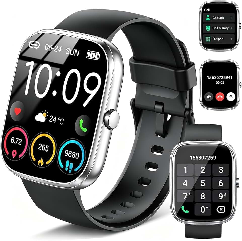 Montre Connectée Homme Femme avec Appel Bluetooth, 1.96" HD 2026 Smartwatch | SpO2,Sommeil Moniteur, Fréquence Cardiaque, Etanche IP68, Montre Connectee 112+ Sportifs, Smart Watch pour Android iOS Noir