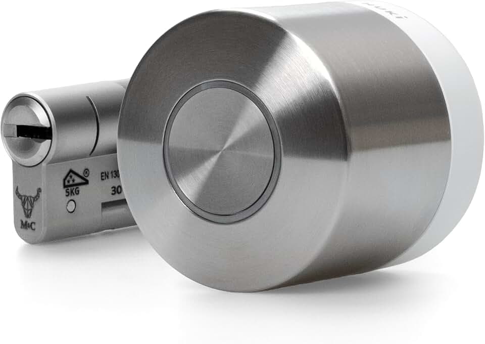 Nuki Smart Lock Ultra, serrure électronique avec Bluetooth, WiFi & Matter, Intégration domotique facile, Déverrouiller la porte à distance, avec 3 modes de verrouillage différents