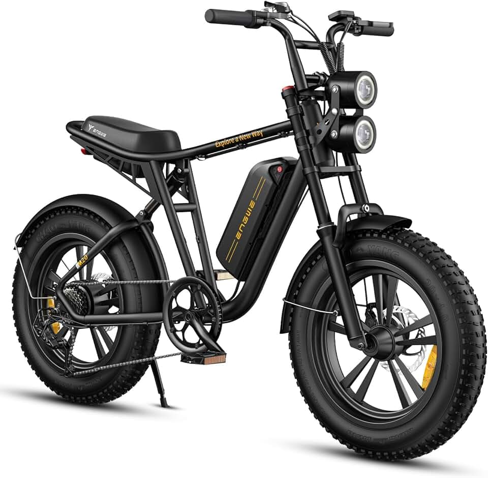ENGWE E Bike Hommes Vélo électrique-Ebike avec Une Batterie/ 2 Batteries, E-Bike 20 * 4.0 Pouces Pneus Gras, Ebike Hommes jusqu'à 75km/150km/90km/170km, Vélo électrique 7 Vitesses, M20/M1