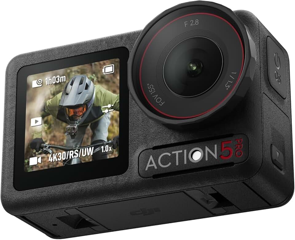 DJI Bundle Standard Osmo Action 5 Pro, Caméra Étanche avec Capteur 1/1,3", Vidéo 4K/120 IPS, Suivi de Sujet, Stabilisation, Double Écran Tactile OLED, Caméra d’Action 4K Idéale pour Sports, Vlog