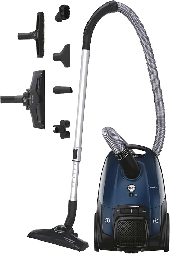 Hoover Telios Extra Lite Aspirateur Traineau avec Sac Compact Silencieux 69 dBA, Puissant 700W, Capacité XL 3,5L, Brosses Sols Durs-Tapis & Spéciale Parquet, Filtre EPA Lavable, Accessoires, TXL70HM