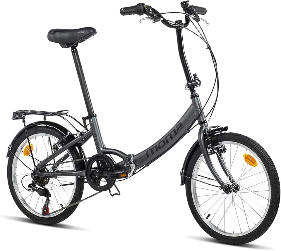 moma bikes Vélo de Ville Pliant First Class 20", Aluminium, Shimano 6V, Selle Comfort