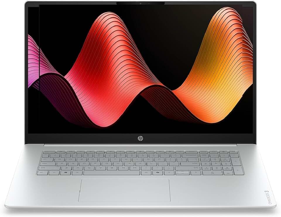 HP OmniBook 3 17-dp0001sfx Ordinateur Portable 17,3" HD+, PC Portable (AMD Ryzen 5 130, RAM 8 Go, SSD 512 Go, AMD Radeon 660M Graphics, Windows 11), Laptop Argent, Clavier AZERTY
