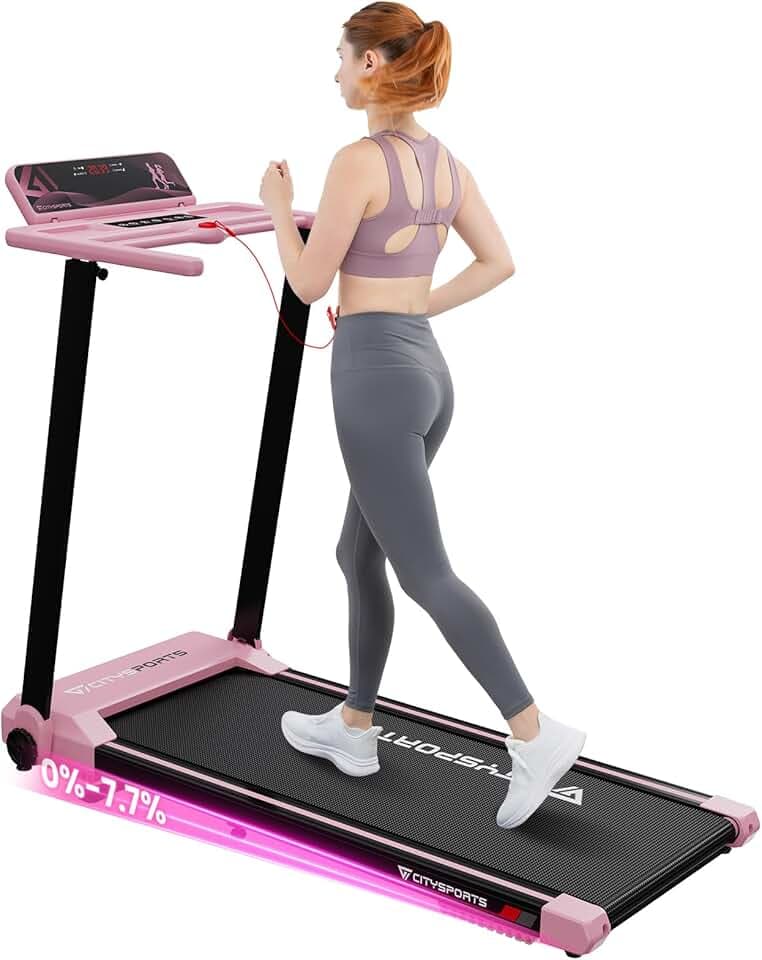 CITYSPORTS Tapis de Course,Tapis Roulant Pliable 12 km/h,avec Affichage LED,APP et 360° Tablet Holder,Walking Pad Compact pour la Maison et Le Bureau Global Recycled Standard