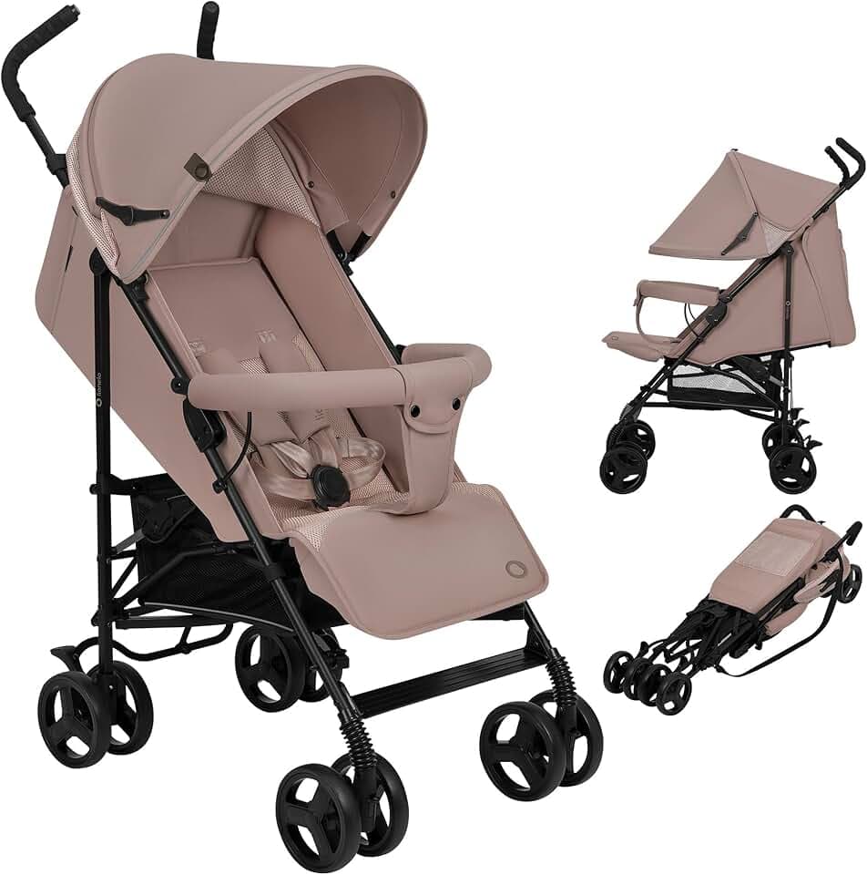 LIONELO Elia poussette canne à 15 kg, réglage du dossier jusqu’à la position couchée, grand panier, système de pliage rapide, moustiquaire