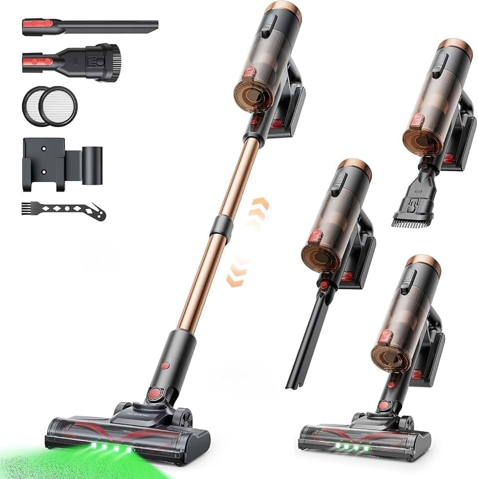 Proscenic P11 Ultra+ Aspirateur Balai sans Fil,50KPa 50Mins 500W Aspirateur sans Fil Puissant,Brosse Anti-Emmêlement,télescopique Léger Aspirateur Balai pour Tapis, Poils Animaux, Sol Dur et Voiture